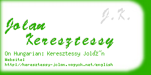 jolan keresztessy business card